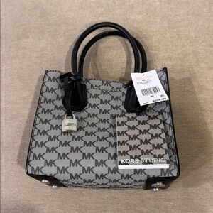 Michael Kors Monogram Black and Gray Satchel